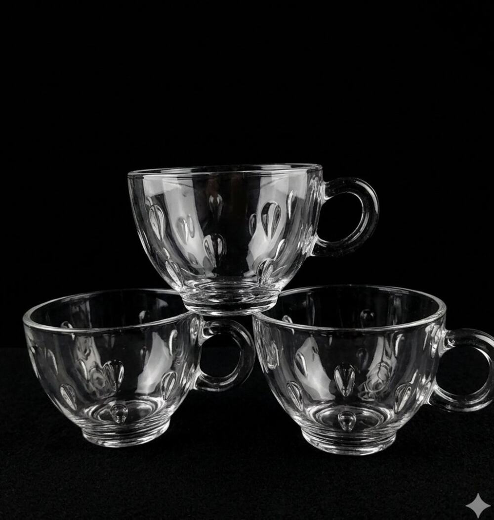 Hazel Atlas Informal Pattern Teardrop Watermelon Seed Snack Set Punch Cups